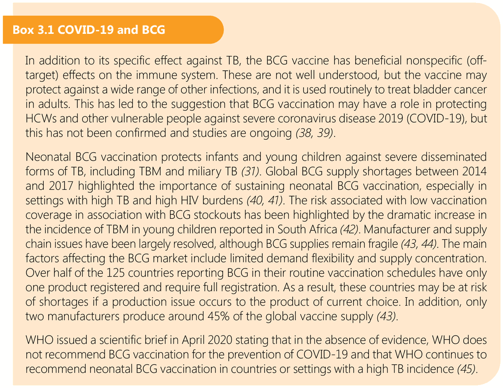 Box 3.1 COVID-19 and BCG