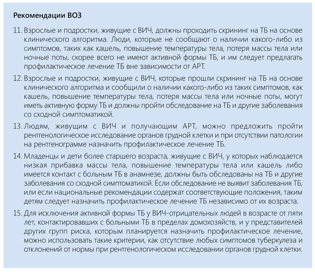 Рекомендации ВОЗ